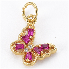 MARIPOSA ZIRCONIO ENCHAPADA FUCSIA - comprar online