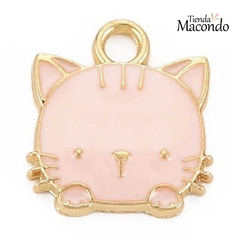 CARITA GATO ROSA ESMALTADA (1 UNIDAD)