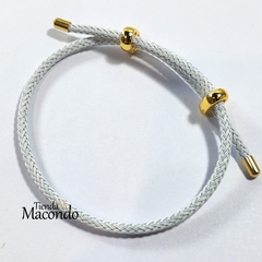 CUERDA DE ALAMBRE PARA PULSERA CON DESLIZANTE Y TERMINALES BLANCO - comprar online