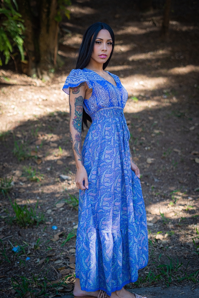 Vestido indiano store de seda