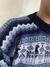Agasalho Peruano Suéter de Lã Unissex Gola Redonda Azul Claro e Escuro - loja online