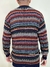 Agasalho Peruano Suéter de Lã Unissex Gola Redonda Azul Escuro, Verde e Vermelho - comprar online