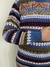 Agasalho Peruano Suéter de Lã Unissex Gola Redonda Azul e Bege na internet