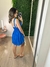Vestido Curto Com Decote Laise Azul - comprar online