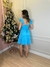 Vestido Curto Com Decote V Azul - comprar online