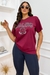 Camiseta Oversized Malibu Feminina Vinho em Algodão - PDB74.2