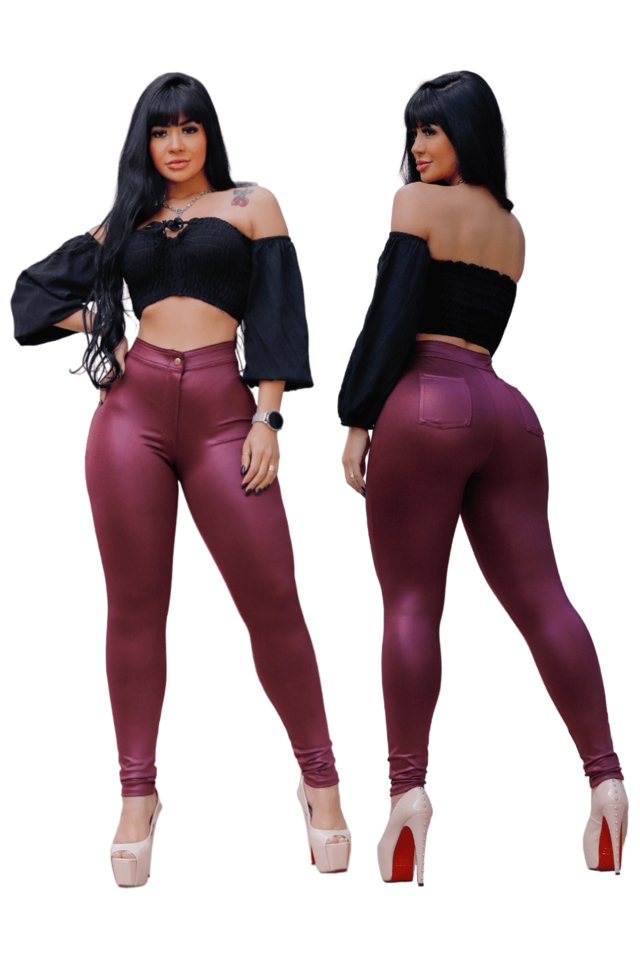 Calça Legging Básica Cirre Disco Skinny Empina Bumbum