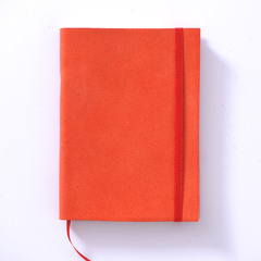 CUADERNO DE MANO - GAMUZA NARANJA 13X17