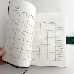 PLANNER PERPETUO GAMUZA - 29 VERDE HUMO 14X21 - comprar online