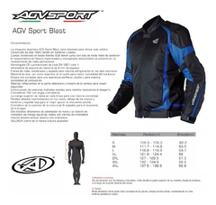 CAMPERA MOTO AGV SPORT BLAST NEGRO Y AZUL - comprar online