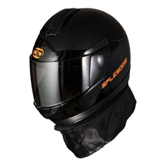 CASCO CID SPLENDOR NEGRO BRILLO CON CUELLO