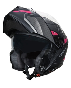 CASCO PUNTO EXTREMO 935SV WAY ROSA NEGRO REBATIBLE