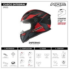 CASCO SPEED INFERNO MATT RED BLACK MAC - tienda online