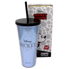 Copo Canudo Com Textura Mickey Logo