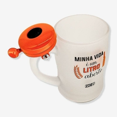 CANECA CHOP C/CAMPAINHA 400ML MINHA VIDA E UM LITRO ABERTO - comprar online