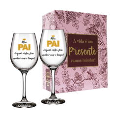 Kit C/ 2 Taças De Vinho - Melhor Pai