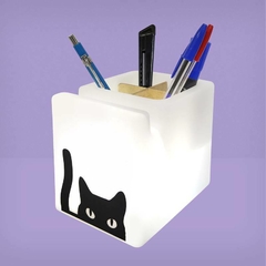 Organizador de Mesa Iluminado - Gato Espião