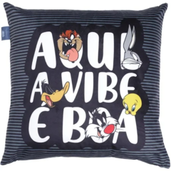 Capa Almofada Veludo 45x45 - Looney Tunes - Aqui a Vibe é Boa