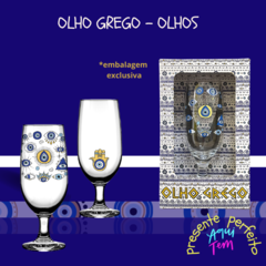 Taça de Cerveja c/Caixa Personalizada - Olho Grego Olhos