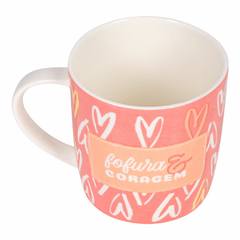 Caneca 400ml Frases Cores e Amores - Fofura e Coragem - comprar online