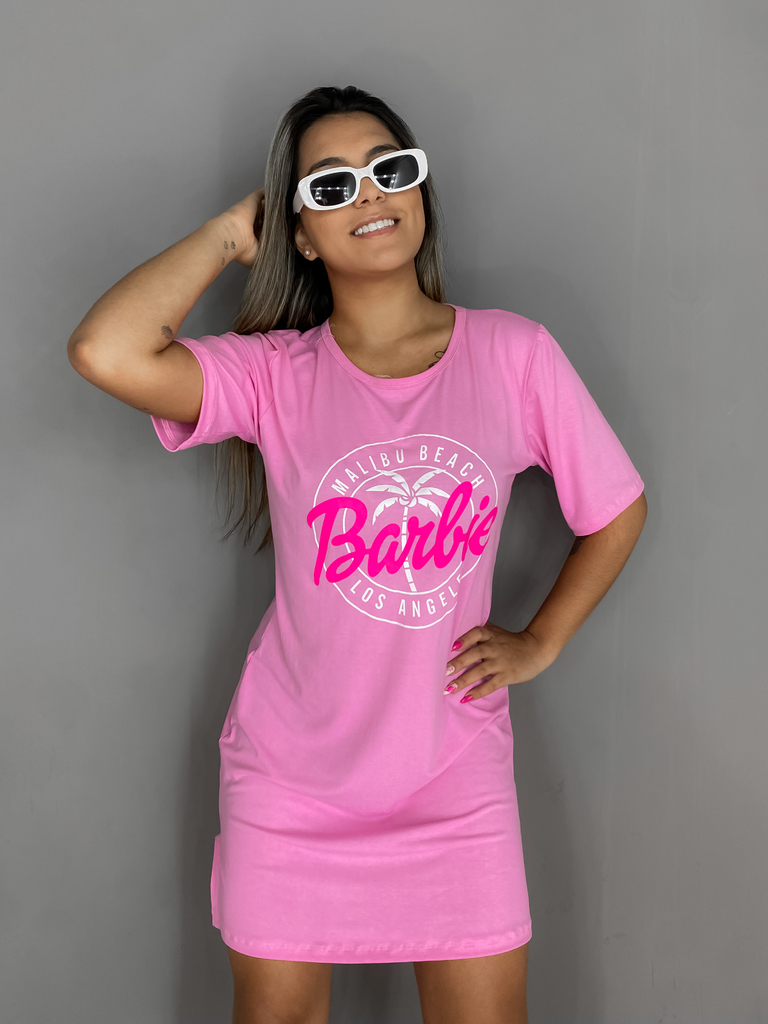 Moda Rosa Vestido Longo Para Barbie, Peça Única, Vestidos De Festa