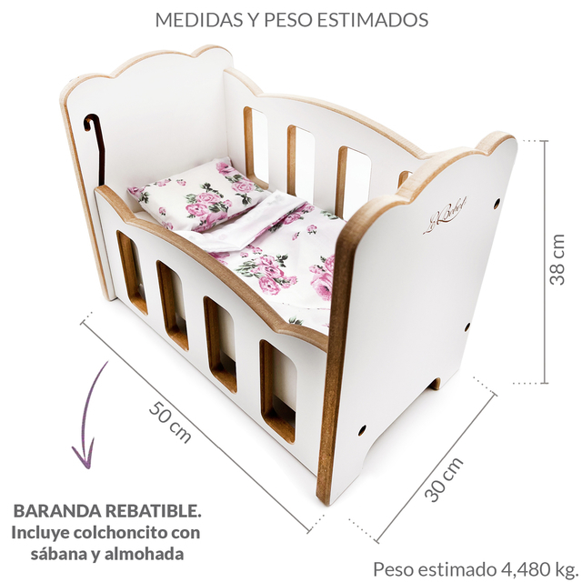 Cuna Colecho de madera completa, para bebotes medianos- Le Bebot