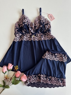 Babydoll Azul Marinho Bicolor - comprar online