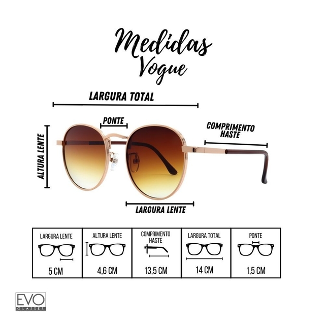 Óculos de Sol Vogue Marrom Degrade - EVO Glasses