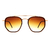 O Óculos de Sol Hexagonal 2.0 Marrom possui a parte frontal com detalhes em acetato na cor marrom e lentes degradê na cor marrom e armação em metal na cor rose, com hastes em acetato marrom.