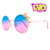 Óculos de Sol Mini Dubai Rosa e Azul - comprar online