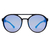 O Óculos de Sol Boss Azul Espelhado possui um design moderno, em formato redondo, armação em acetato na cor preta, com escudo na lateral e lentes espelhadas na cor azul.
