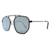 O Óculos de Sol Hexagonal 3.0 Prata Espelhado possui design moderno, a parte frontal em metal, lentes na cor prata espelhada e armação em metal na cor preta, com ponteiras em acetato na cor preta.