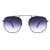 O Óculos de Sol Hexagonal 3.0 Preto Degradê possui design moderno, em metal na cor preta, com ponteiras em acetato na cor preta, lentes degradê na cor roxa