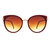 O Óculos de Sol Luana Marrom possui um design em formato gatinho, armação em acetato marrom e detalhes de metal banho rose. Lente degrade na cor marrom. 