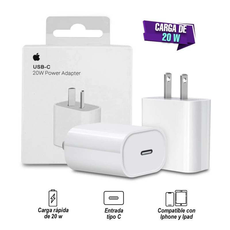 Cargador Tipo C Apple Carga Rápida 20w iPhone iPad