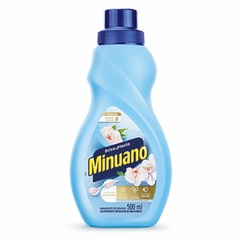 Frente do Frasco Amaciante de Roupa Diluído Brisa Macia Minuano Cuidado Essencial Frasco 500ml