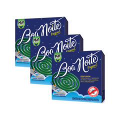 Kit com 3 Repelente Espiral Mat Inset Boa Noite - 8 unidades