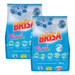 Kit com 2 Detergente em pó Brisa Floral com Bicarbonato 800g