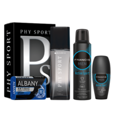 Kit Masculino Sport Azul Colonia Desodorante e Sabonete - comprar online