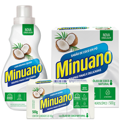 Kit Minuano Coco: Lava Roupas Líquido, Sabão Pó e Sabão Barra - comprar online