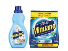 Kit Minuano Sabão em Pó 1,6Kg e Amaciante Clássico 500ml