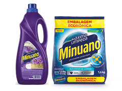 Kit Minuano Sabão em Pó 1,6Kg e Amaciante Jardim Secreto 2L