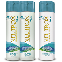 kit Com Dois Shampoos Mais Um Condicionador Neutrox Aqua