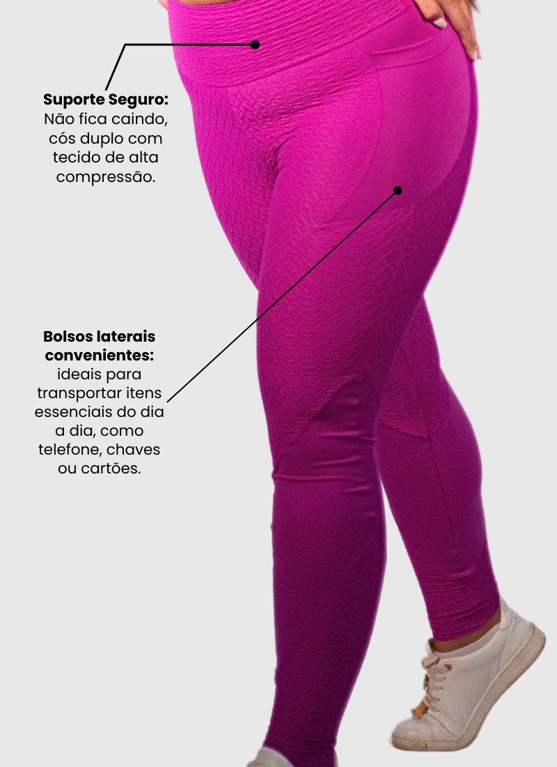Calça Legging Com Bolsos Malu Plus Size - Físico Fitness