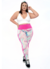 Legging Compressão Hot Pants Estampada Pink Plus Size na internet