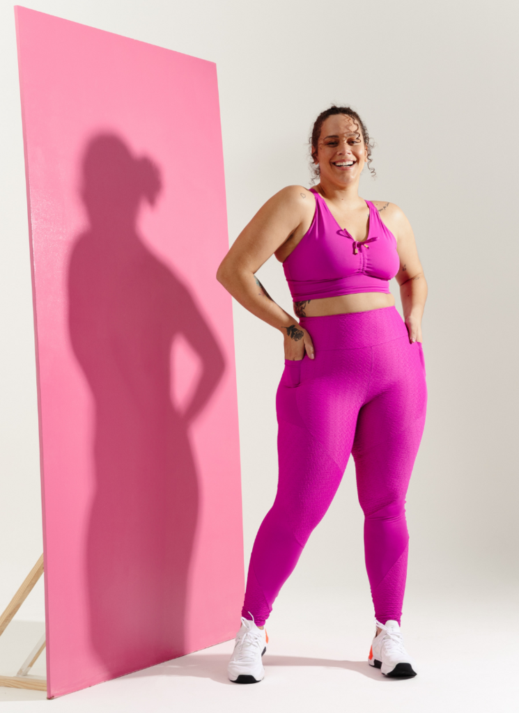 Calça Legging com Bolso Plus Size Roxo