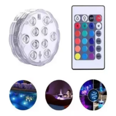 Luz Led Multicolor Sumergible Pileta Pecera Control Remoto - Genialidades