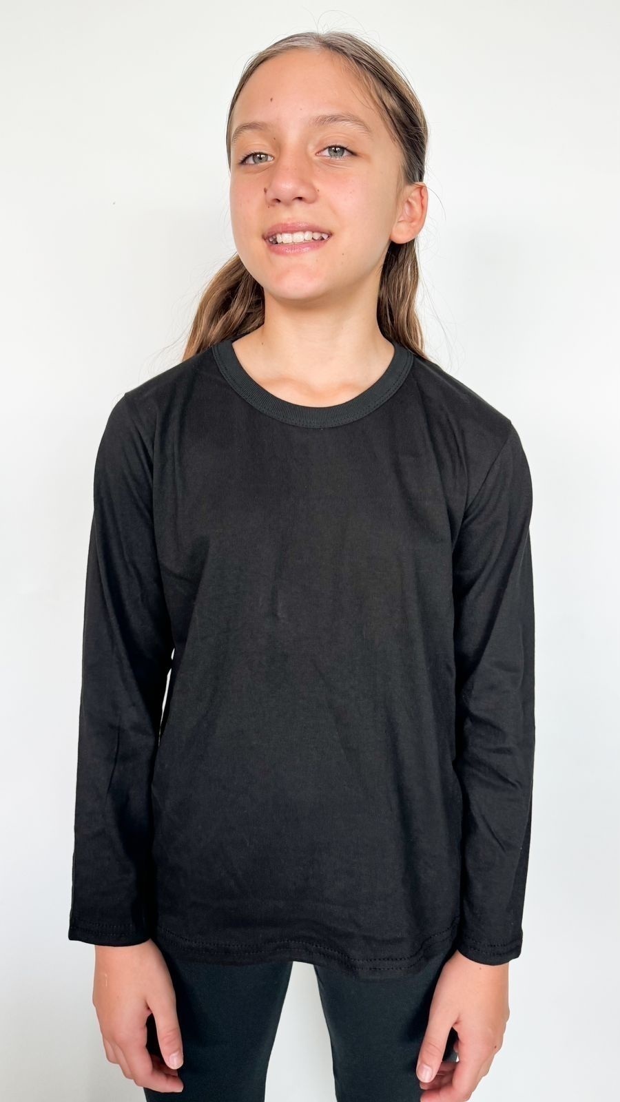 Remera negra manga larga hotsell