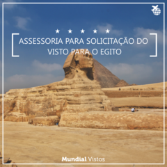 Visto para o Egito de turismo ou negócios ou trânsito - valor por pessoa referente à assessoria documental. - comprar online