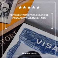 Representação para coleta de passaporte nos Consulados em RIO, SAO, BSB, POA ou BSB
